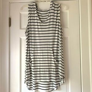 Lane Bryant Black and White Striped Tunic